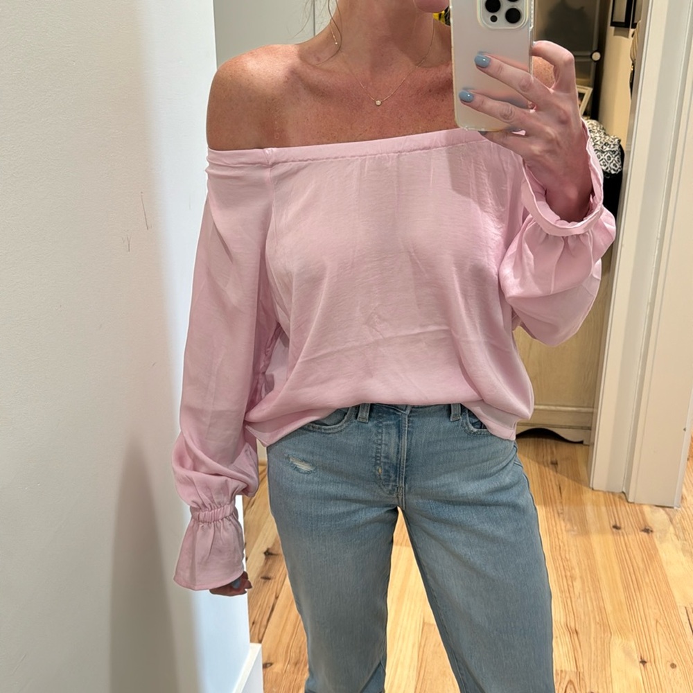 Off Shoulder Pink Top